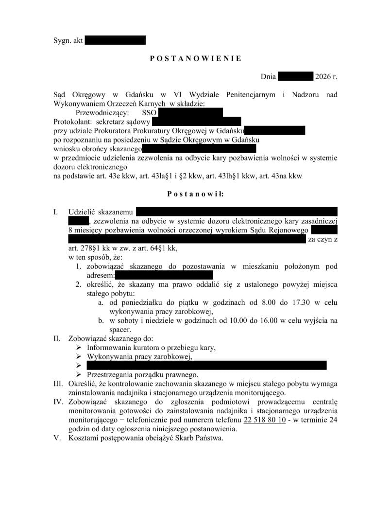 Dozór elektroniczny przy recydywie